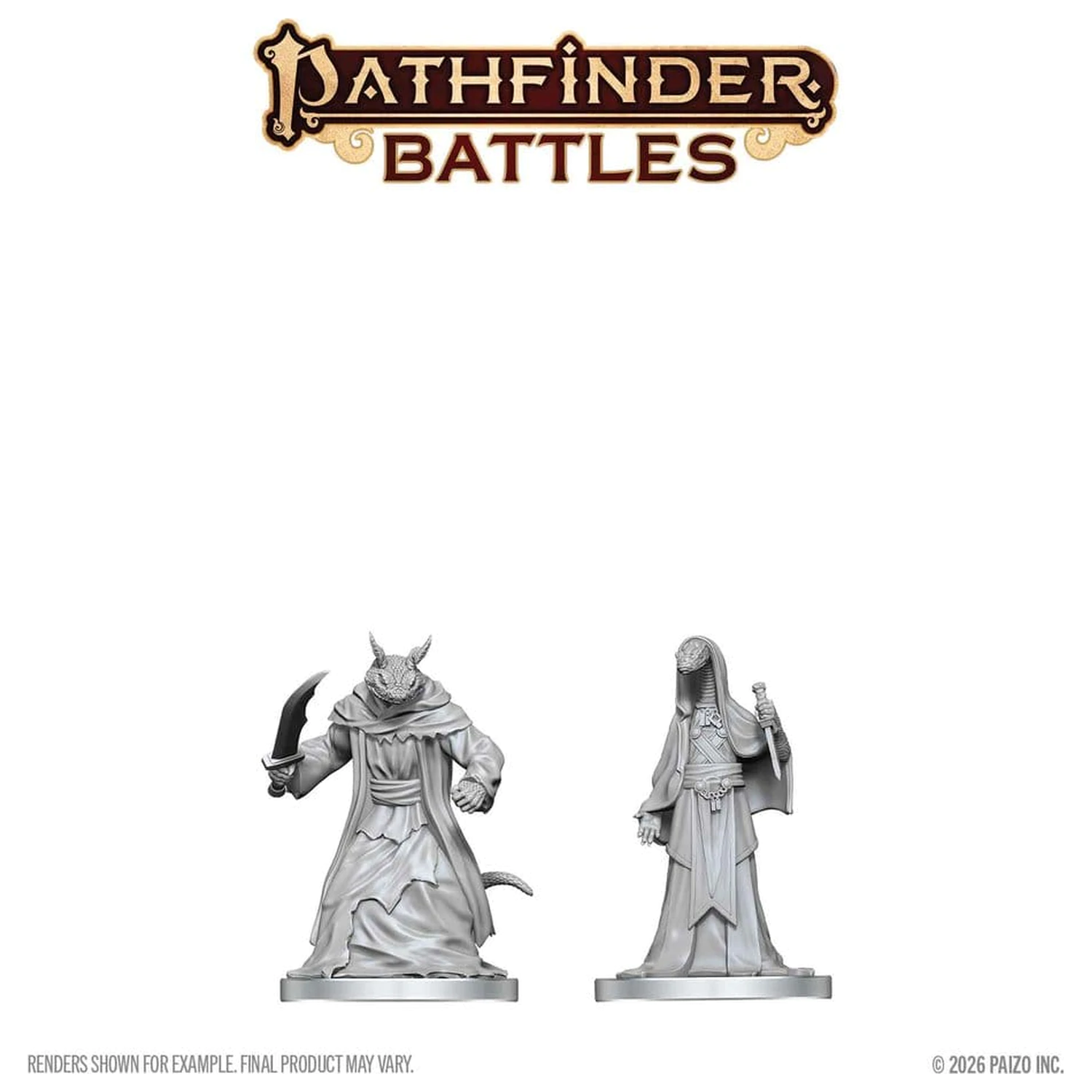 Pathfinder Battles Deep Cuts Unpainted Miniature Zyss & Aapoph Serpentfolk 13 cm termékfotó