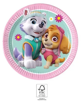 Paw Patrol Skye and Everest, Mancs Őrjárat papírtányér 8 db-os 19,5 cm FSC termékfotó