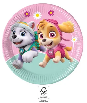 Paw Patrol Skye and Everest, Mancs Őrjárat papírtányér 8 db-os 23 cm FSC termékfotó