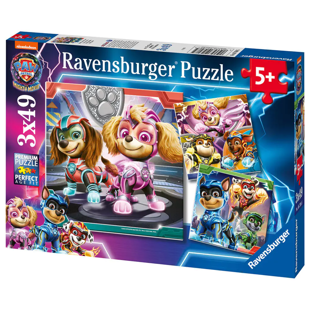 Paw Patrol The mighty movie puzzle 3x49db-os termékfotó