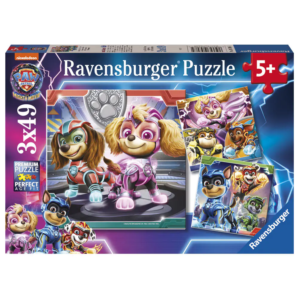 Paw Patrol The mighty movie puzzle 3x49db-os termékfotó