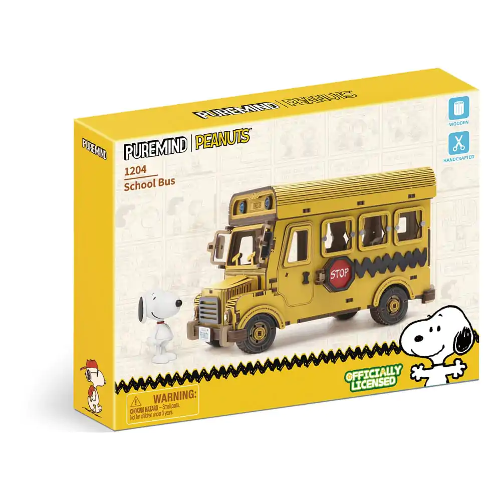 Peanuts Puremind Construction School Bus fa építőkészlet termékfotó