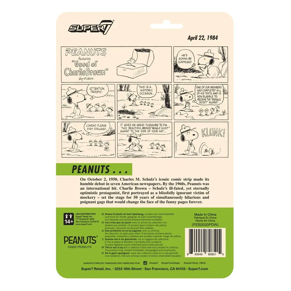 Peanuts ReAction Wave 3 Beagle Scout Snoopy akciófigura 10 cm termékfotó