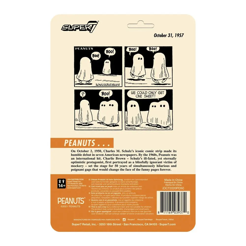 Peanuts ReAction Wave 4 Linus &amp; Lucy Ghost akciófigura 9 cm termékfotó