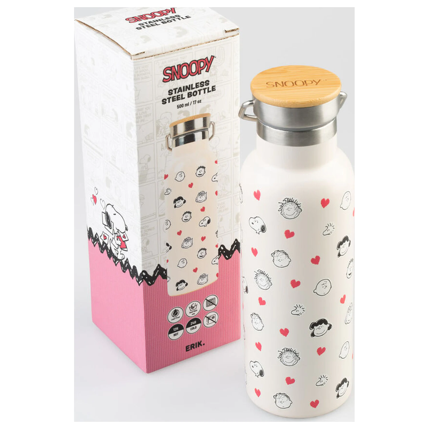 Peanuts Snoopy rozsdamentes acél palack kulacs 500ml termékfotó