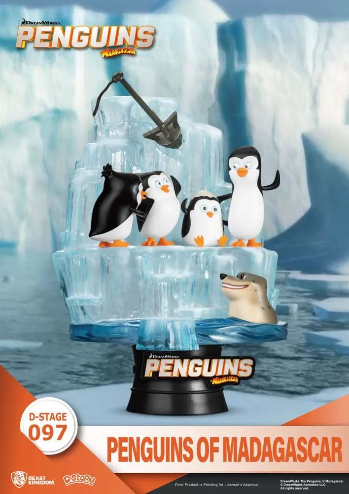 Penguins of Madagascar D-Stage Skipper, Kowalski, Private &amp; Rico Closed Box Version PVC Dioráma 14 cm termékfotó