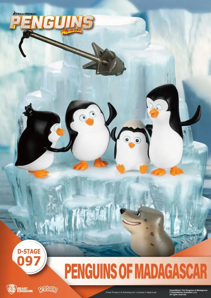 Penguins of Madagascar D-Stage Skipper, Kowalski, Private &amp; Rico Closed Box Version PVC Dioráma 14 cm termékfotó