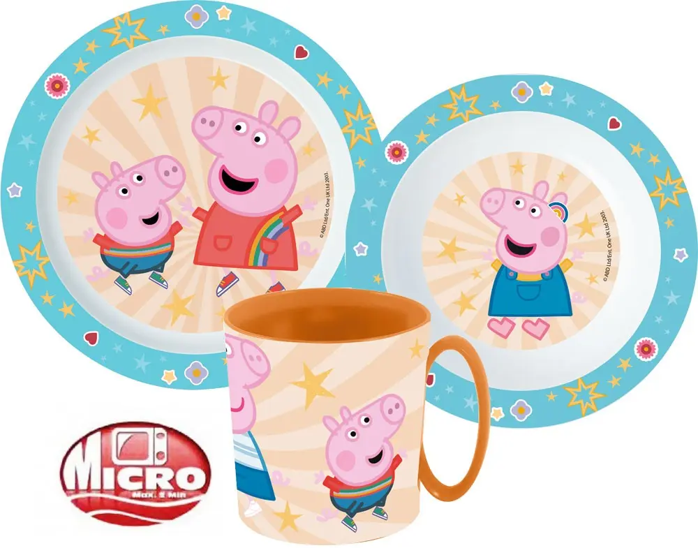 Peppa malac étkészlet, micro műanyag szett termékfotó