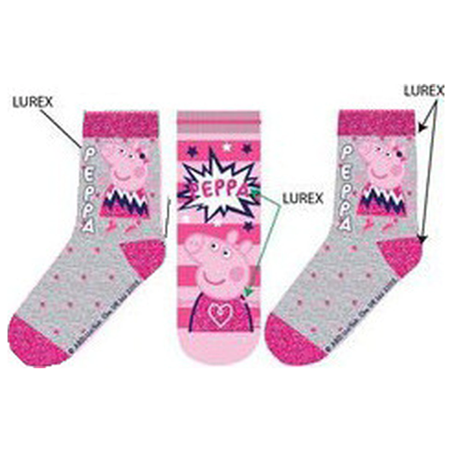 Peppa malac Grey gyerek zokni 31/34 termékfotó