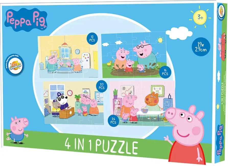 Peppa malac puzzle 4 az 1-ben termékfotó