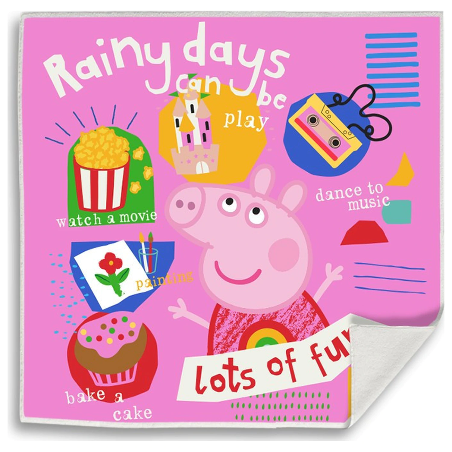 Peppa malac Rainy Fun Mágikus Kéztörlő arctörlő, törölköző 30x30cm termékfotó