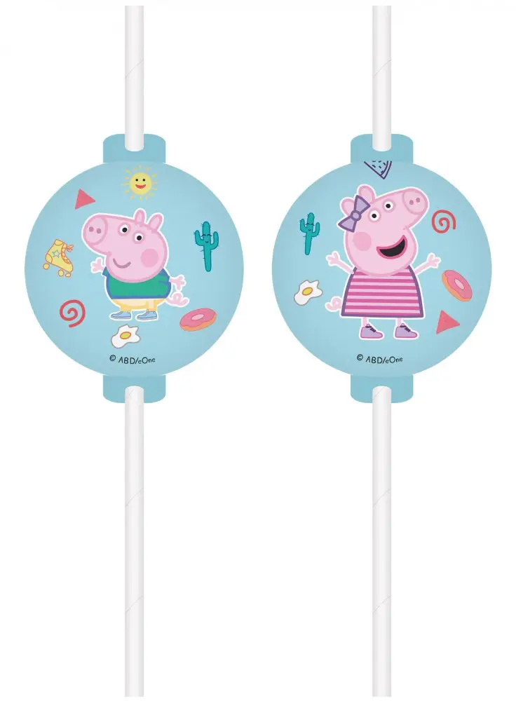 Peppa Pig Messy Play, Peppa Malac papír szívószál, 4 db-os szett FSC termékfotó
