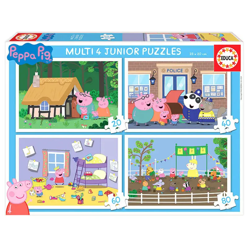Peppa Pig multi 4 junior puzzle 20-40-60-80db-os termékfotó