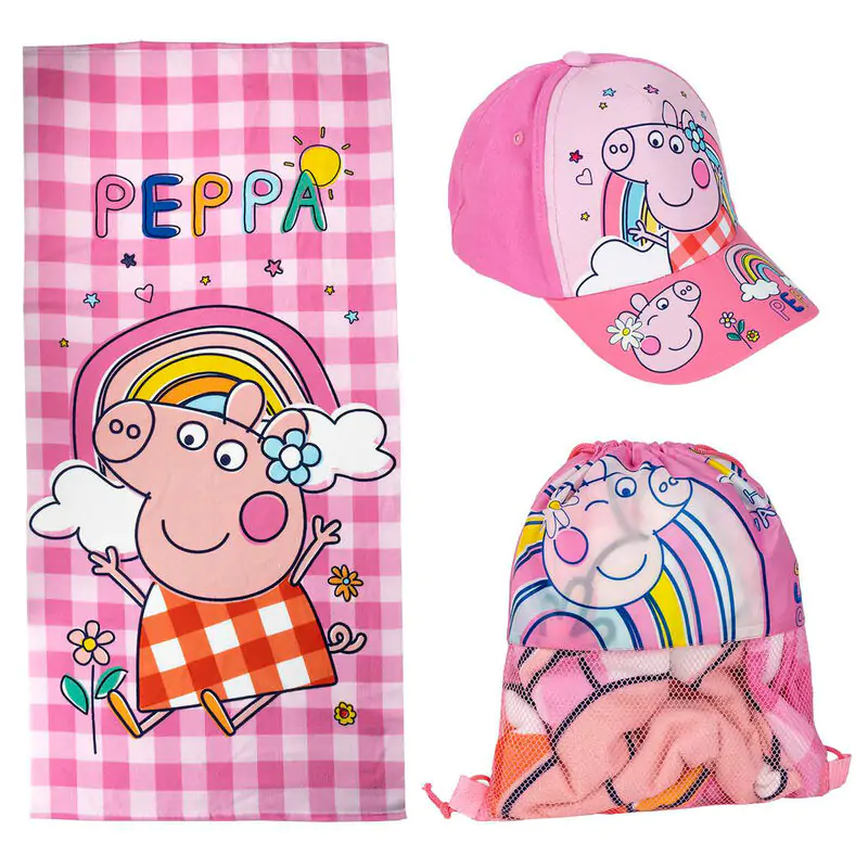 Peppa Pig törülköző, táska és baseball sapka csomag termékfotó