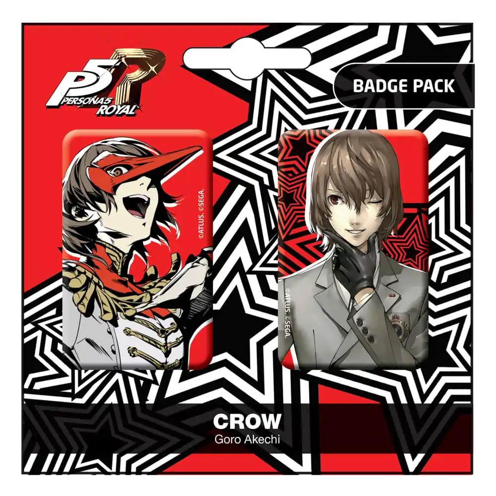 Persona 5 Royal Ansteck-Buttons Doppelpack Crow / Goro Akechi termékfotó