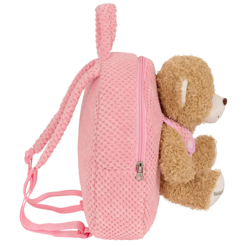 Pink táska hátizsák és maci plüss 27cm termékfotó