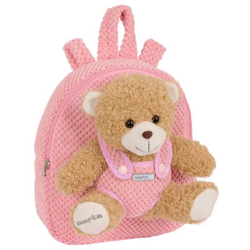 Pink táska hátizsák és maci plüss 27cm termékfotó