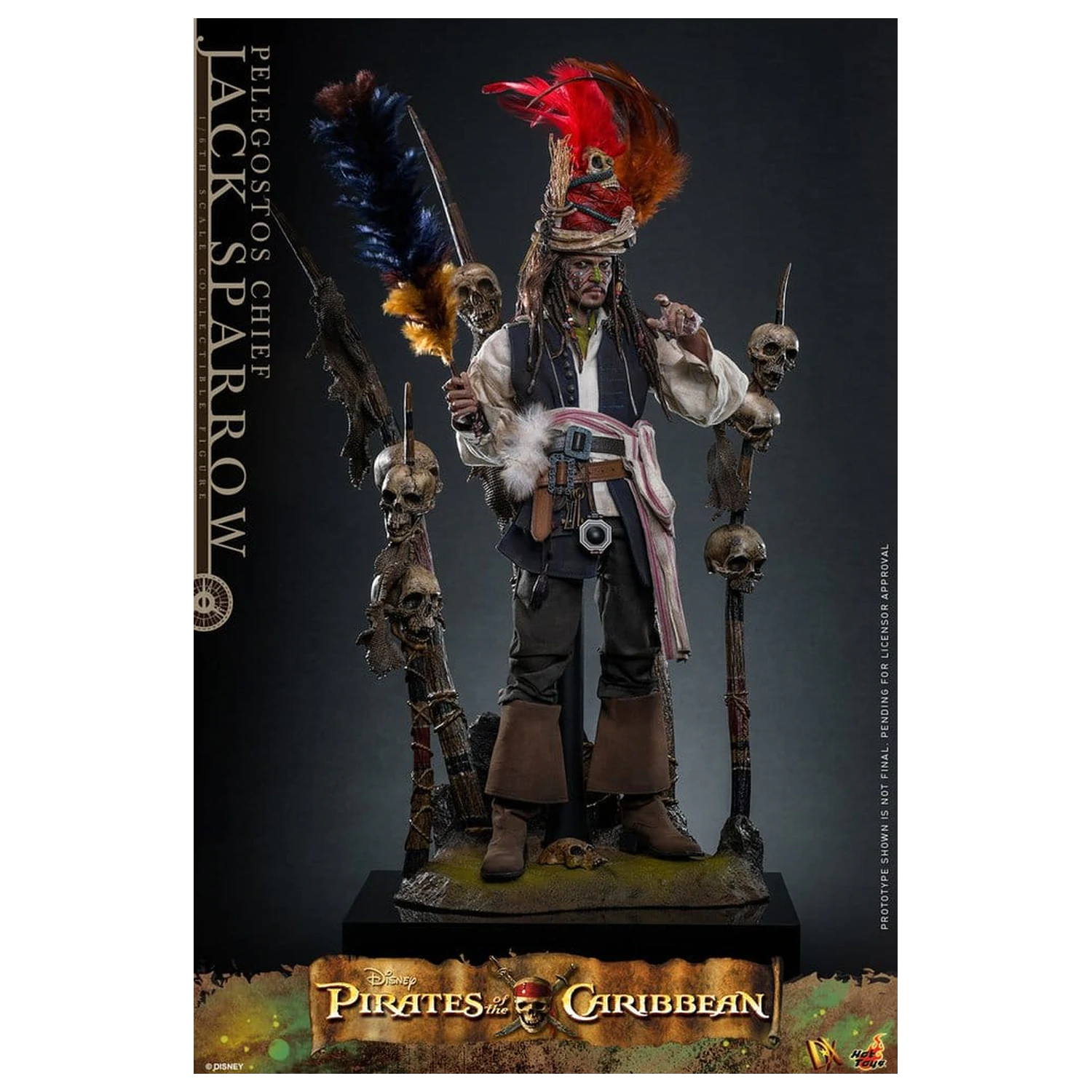 Pirates of the Caribbean: Dead Man's Chest Action DX figura 1/6 Pelegostos Chief Jack Sparrow 30 cm  termékfotó