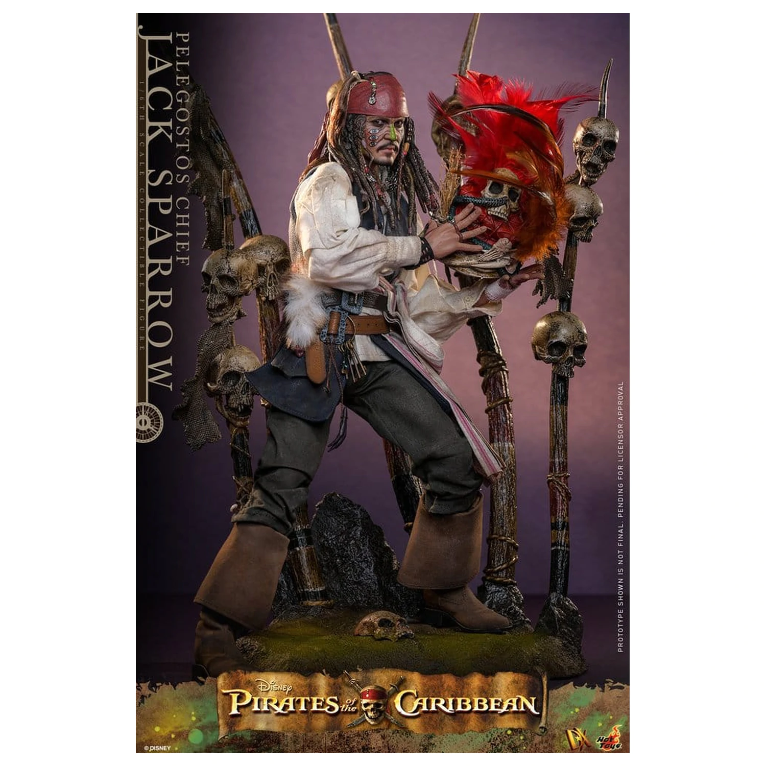 Pirates of the Caribbean: Dead Man's Chest Action DX figura 1/6 Pelegostos Chief Jack Sparrow 30 cm  termékfotó