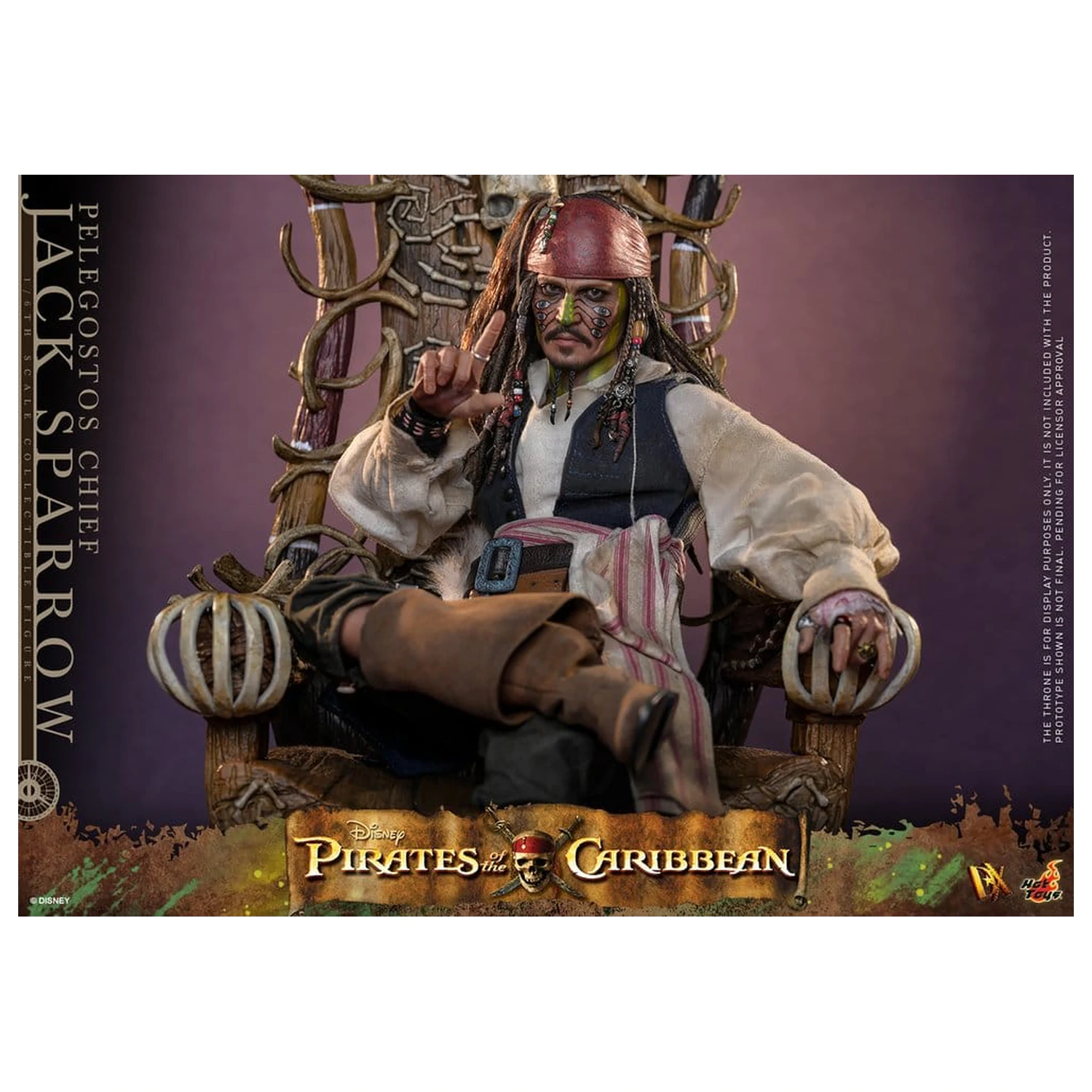Pirates of the Caribbean: Dead Man's Chest Action DX figura 1/6 Pelegostos Chief Jack Sparrow 30 cm  termékfotó