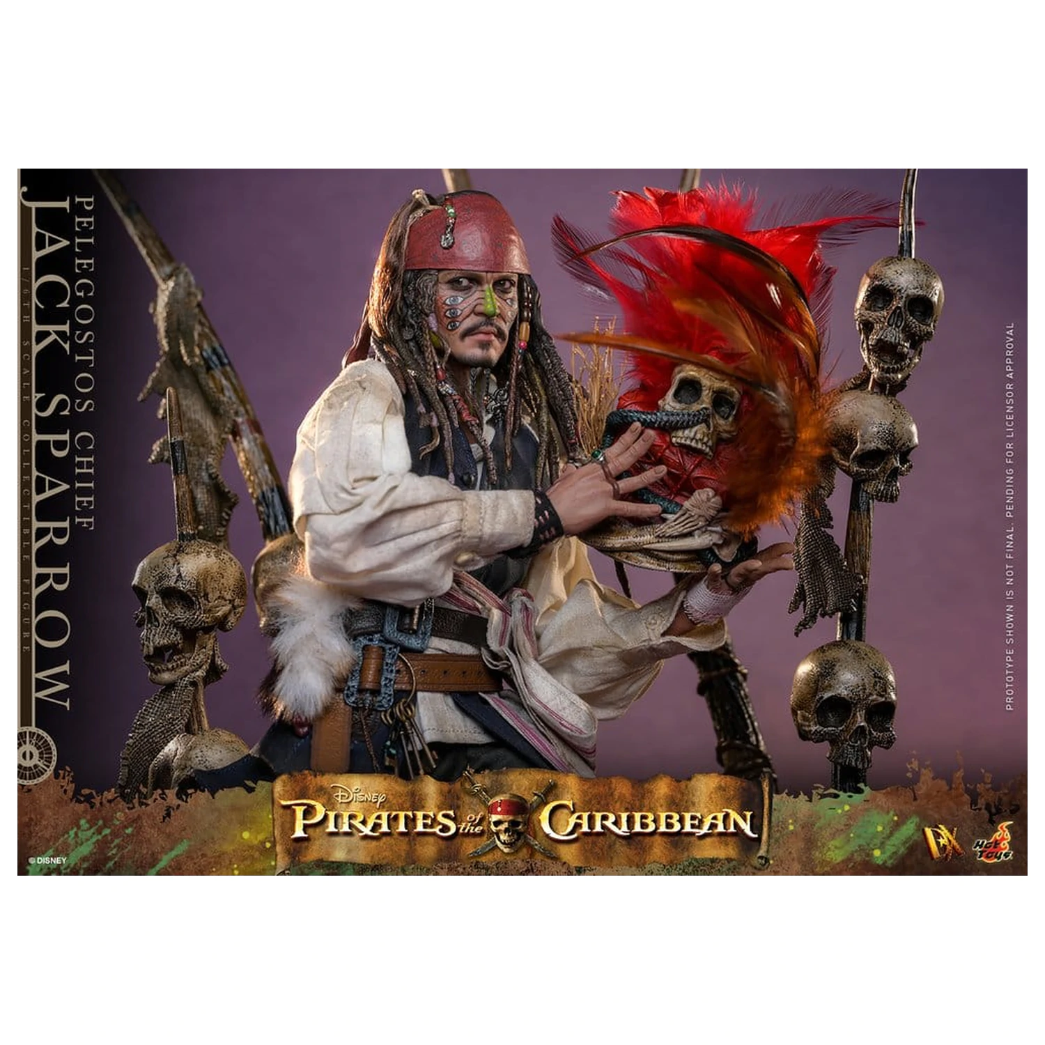 Pirates of the Caribbean: Dead Man's Chest Action DX figura 1/6 Pelegostos Chief Jack Sparrow 30 cm  termékfotó