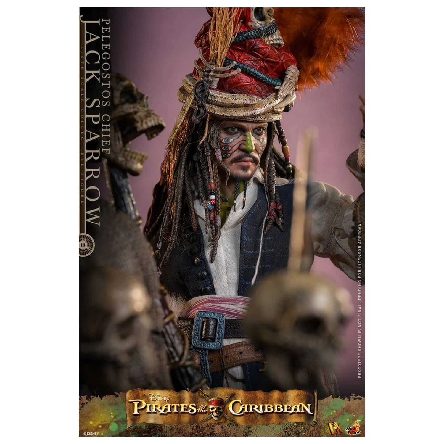 Pirates of the Caribbean: Dead Man's Chest Action DX figura 1/6 Pelegostos Chief Jack Sparrow 30 cm  termékfotó