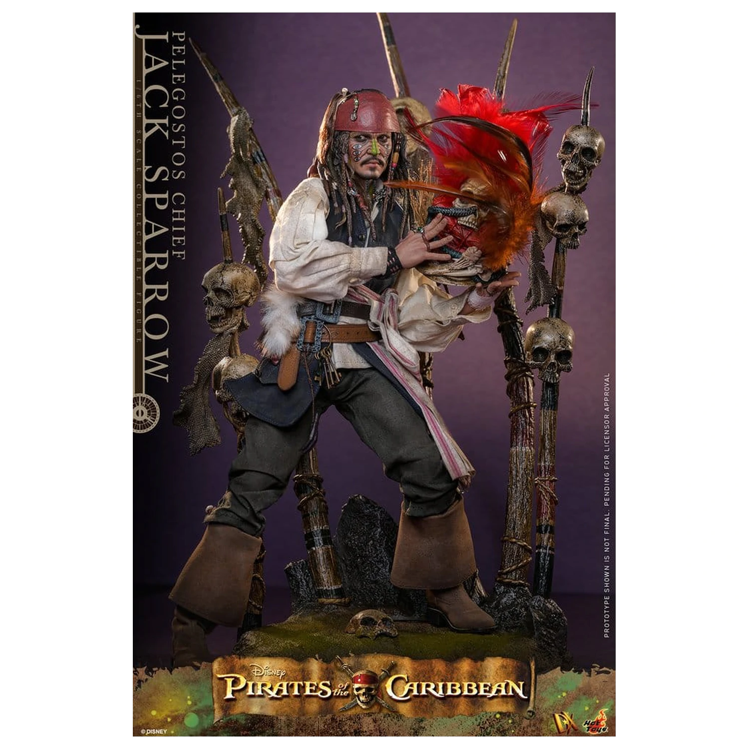 Pirates of the Caribbean: Dead Man's Chest Action DX figura 1/6 Pelegostos Chief Jack Sparrow 30 cm  termékfotó