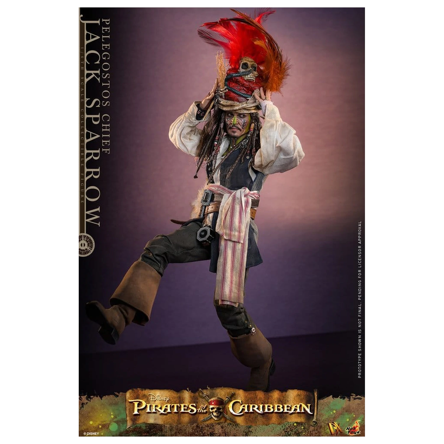 Pirates of the Caribbean: Dead Man's Chest Action DX figura 1/6 Pelegostos Chief Jack Sparrow 30 cm  termékfotó