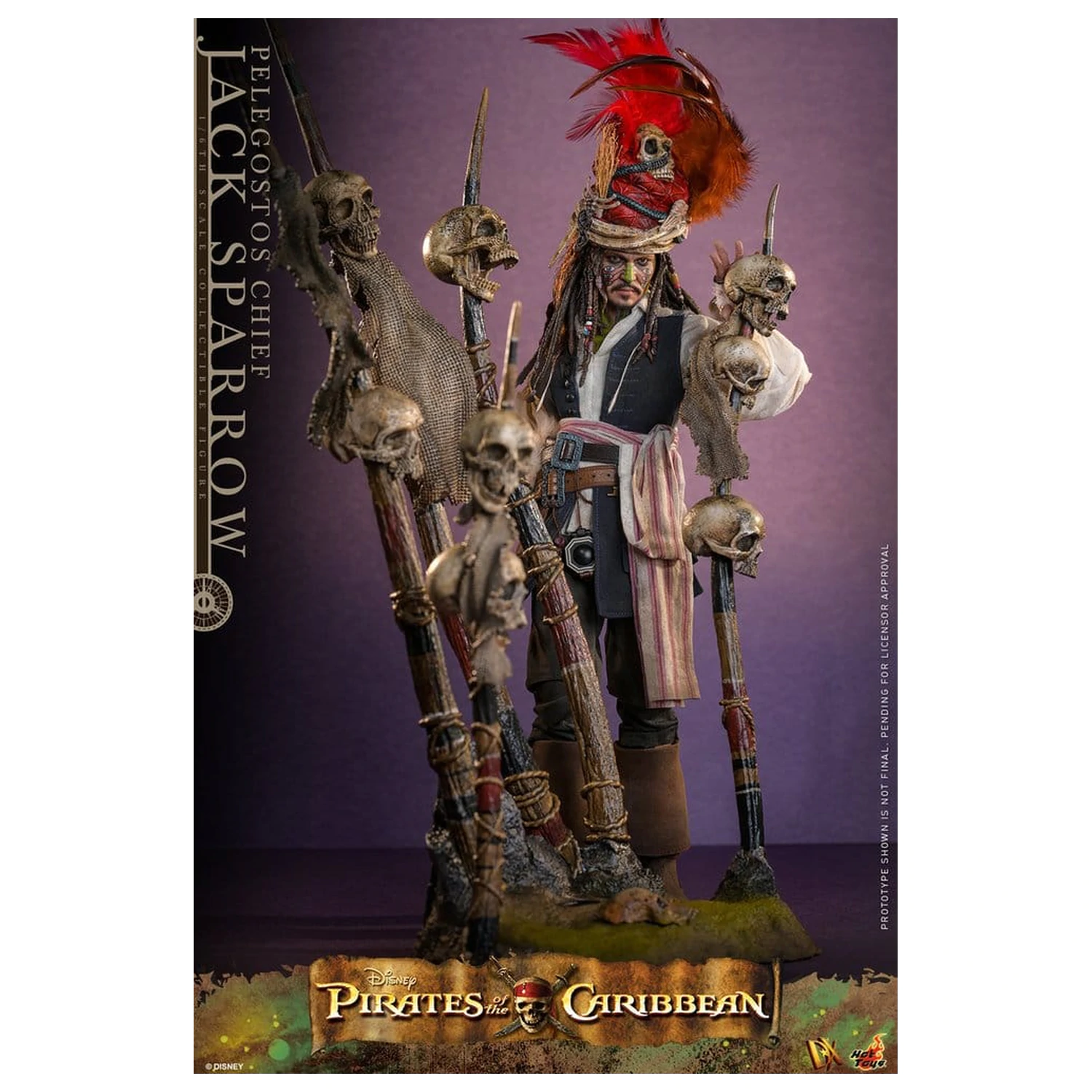 Pirates of the Caribbean: Dead Man's Chest Action DX figura 1/6 Pelegostos Chief Jack Sparrow 30 cm  termékfotó