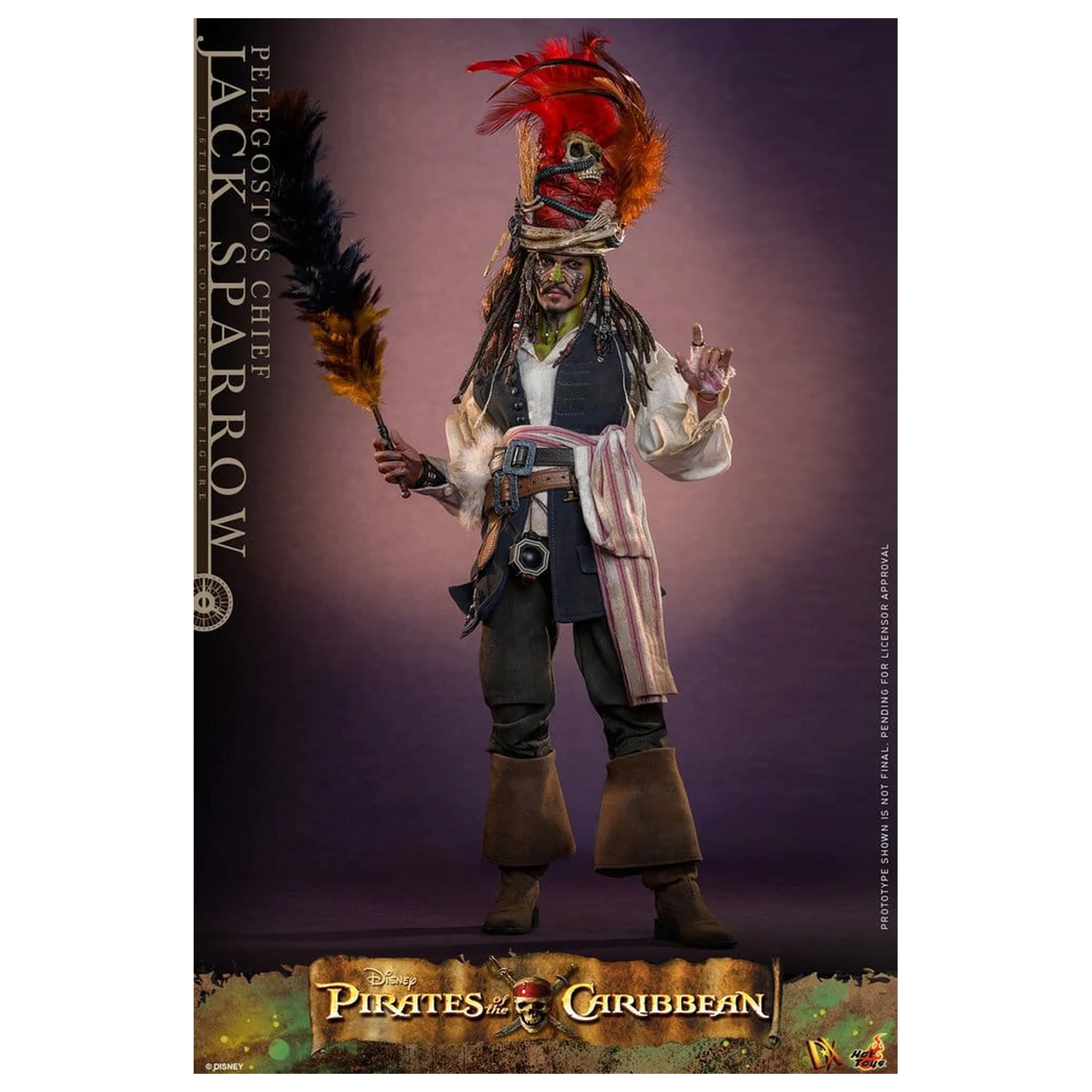 Pirates of the Caribbean: Dead Man's Chest Action DX figura 1/6 Pelegostos Chief Jack Sparrow 30 cm  termékfotó
