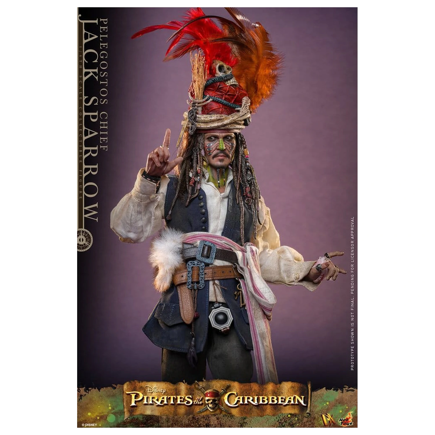 Pirates of the Caribbean: Dead Man's Chest Action DX figura 1/6 Pelegostos Chief Jack Sparrow 30 cm  termékfotó