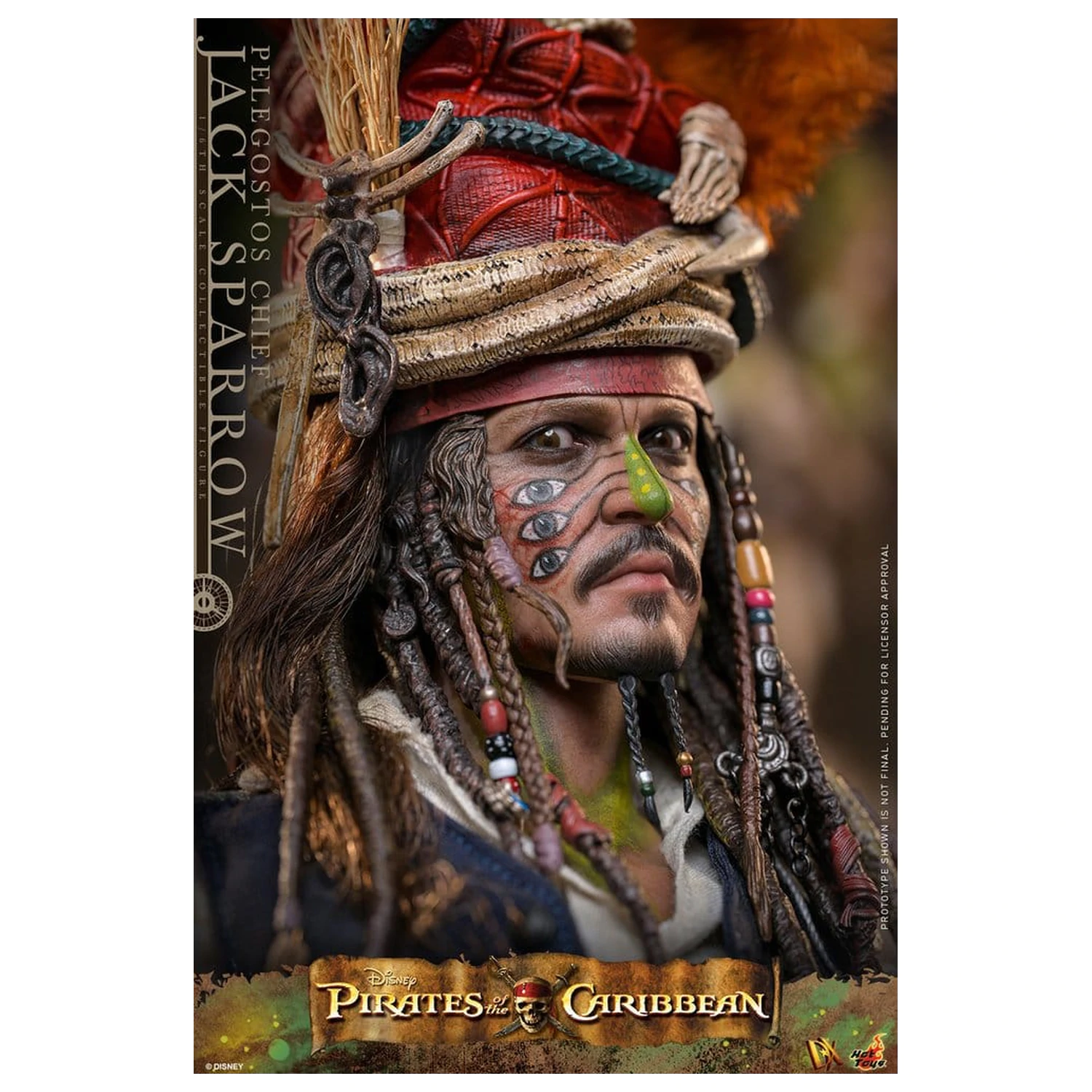 Pirates of the Caribbean: Dead Man's Chest Action DX figura 1/6 Pelegostos Chief Jack Sparrow 30 cm  termékfotó