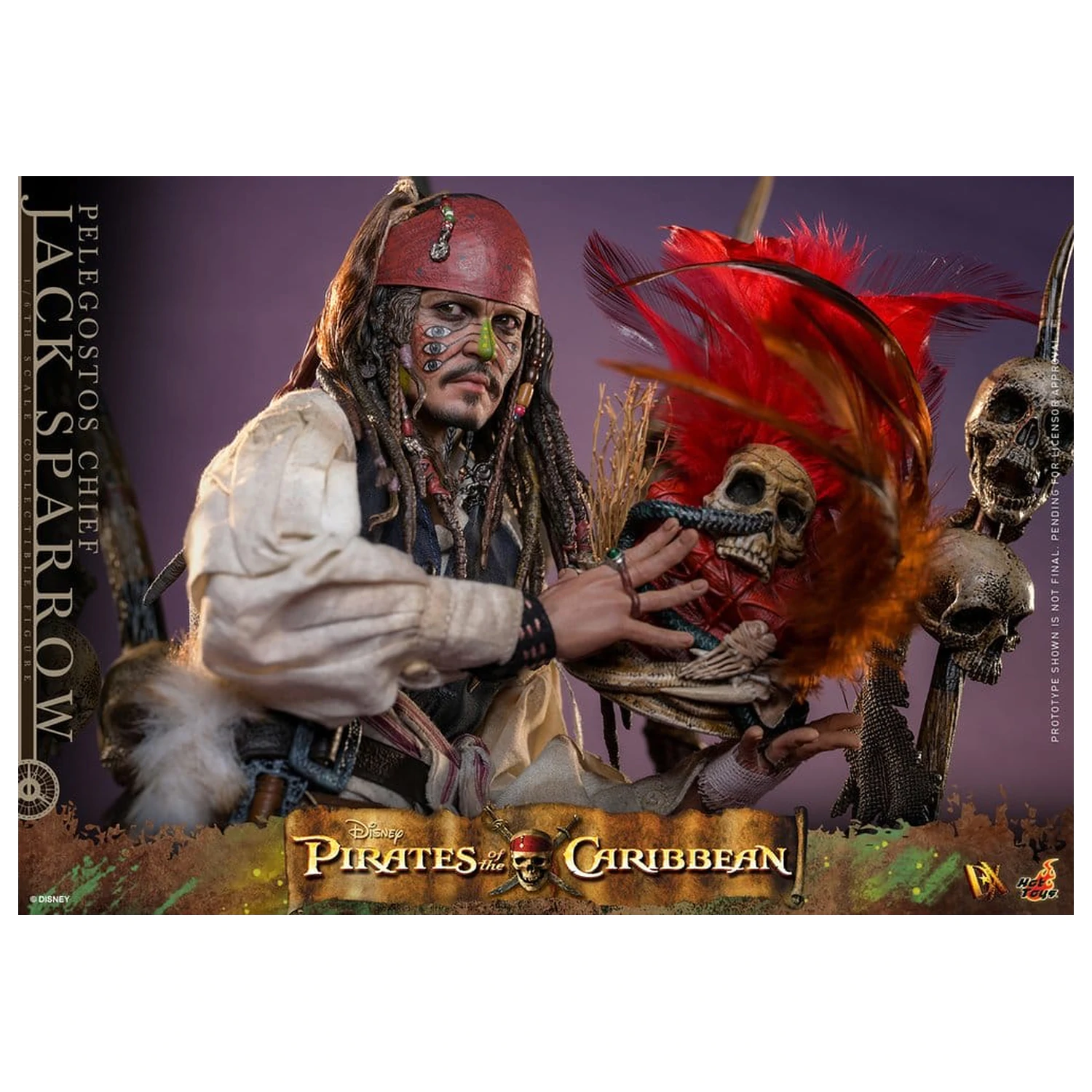 Pirates of the Caribbean: Dead Man's Chest Action DX figura 1/6 Pelegostos Chief Jack Sparrow 30 cm  termékfotó
