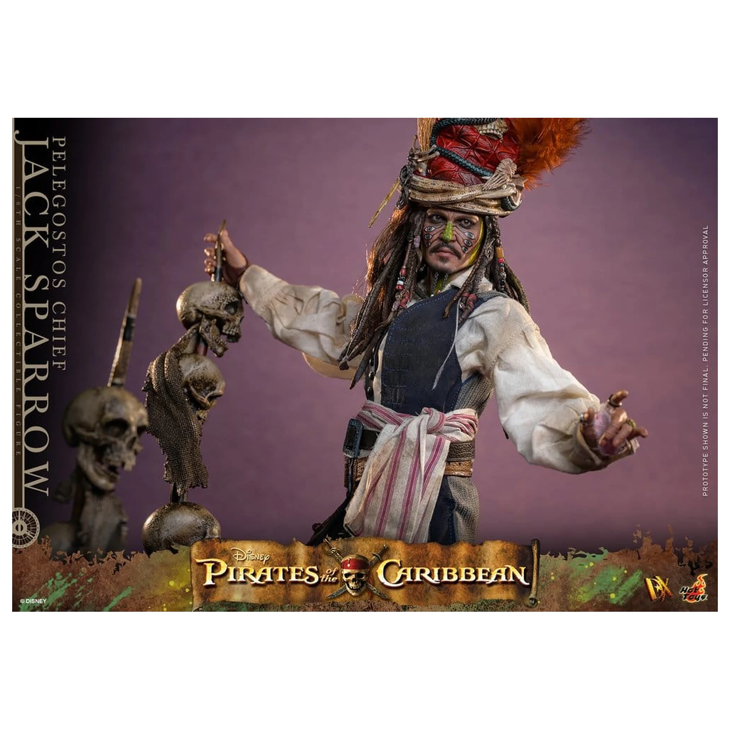 Pirates of the Caribbean: Dead Man's Chest Action DX figura 1/6 Pelegostos Chief Jack Sparrow 30 cm  termékfotó