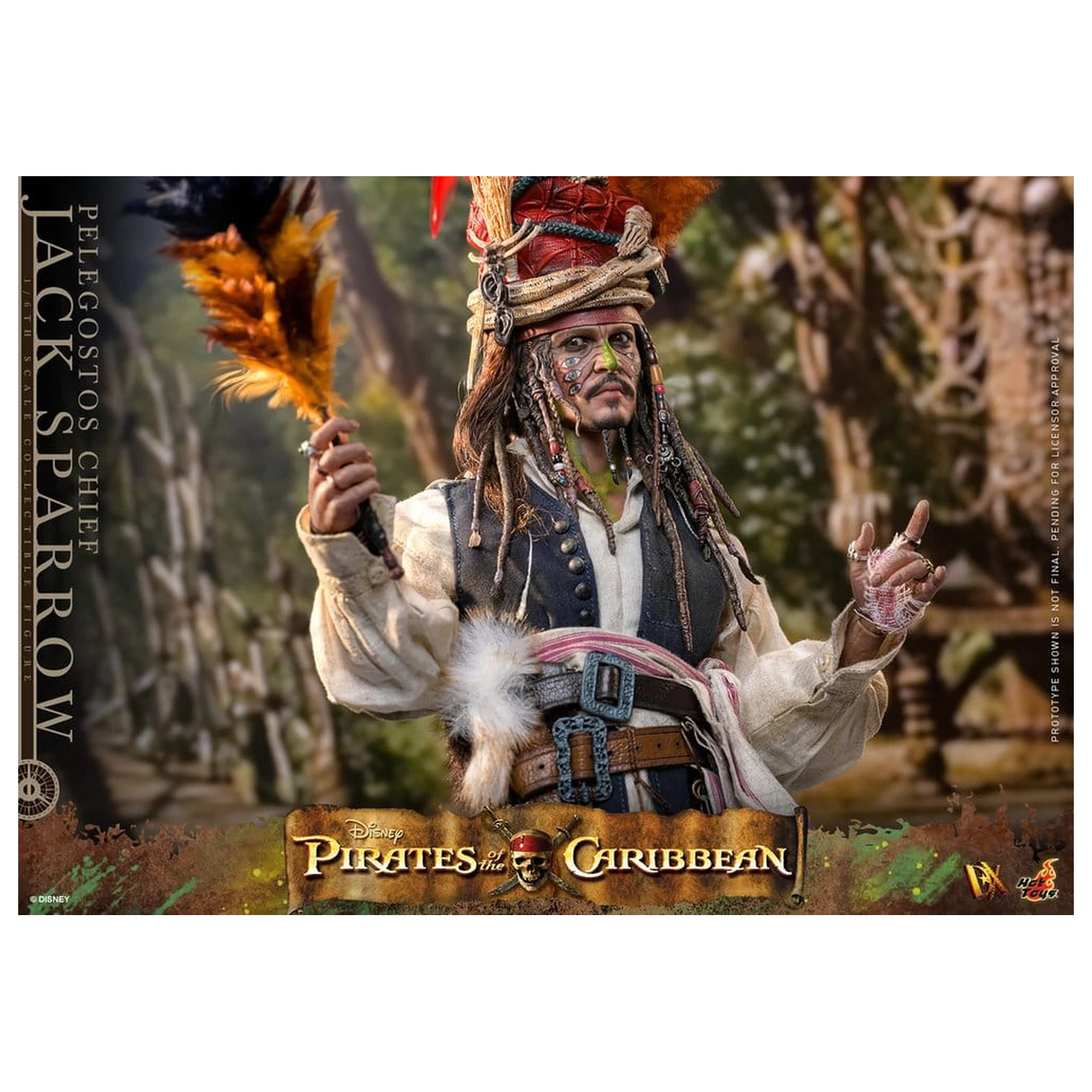 Pirates of the Caribbean: Dead Man's Chest Action DX figura 1/6 Pelegostos Chief Jack Sparrow 30 cm  termékfotó