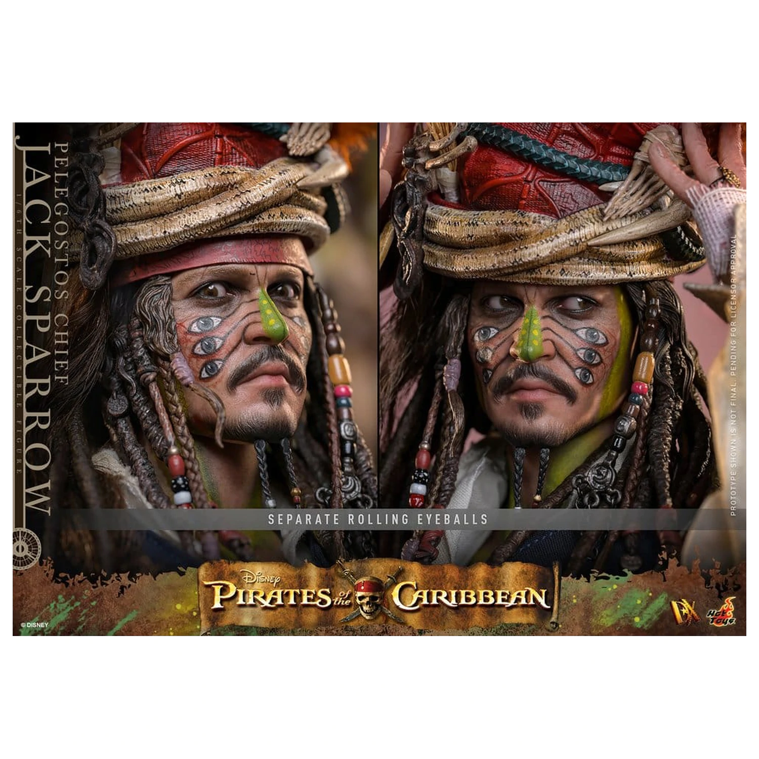 Pirates of the Caribbean: Dead Man's Chest Action DX figura 1/6 Pelegostos Chief Jack Sparrow 30 cm  termékfotó
