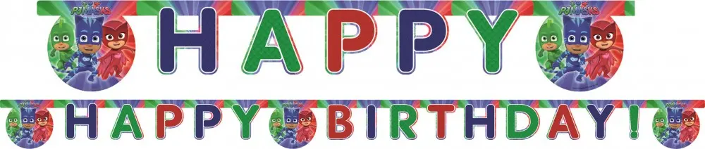 PJ Masks, Pizsihősök Happy Birthday felirat 200 cm termékfotó