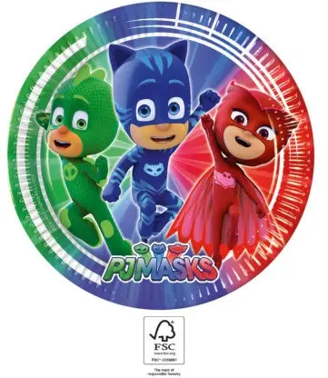 PJ Masks, Pizsihősök papírtányér 8 db-os 23 cm FSC termékfotó