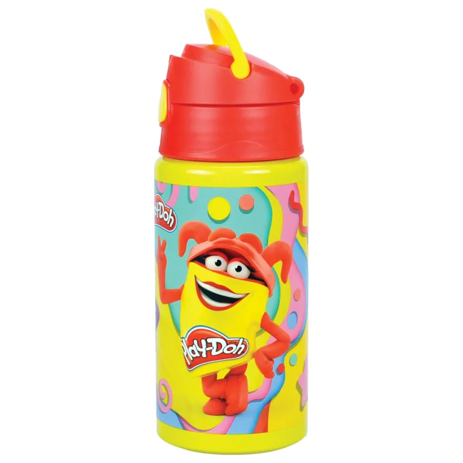 Play-Doh Happy alumínium szívószálas kulacs akasztóval 500 ml termékfotó