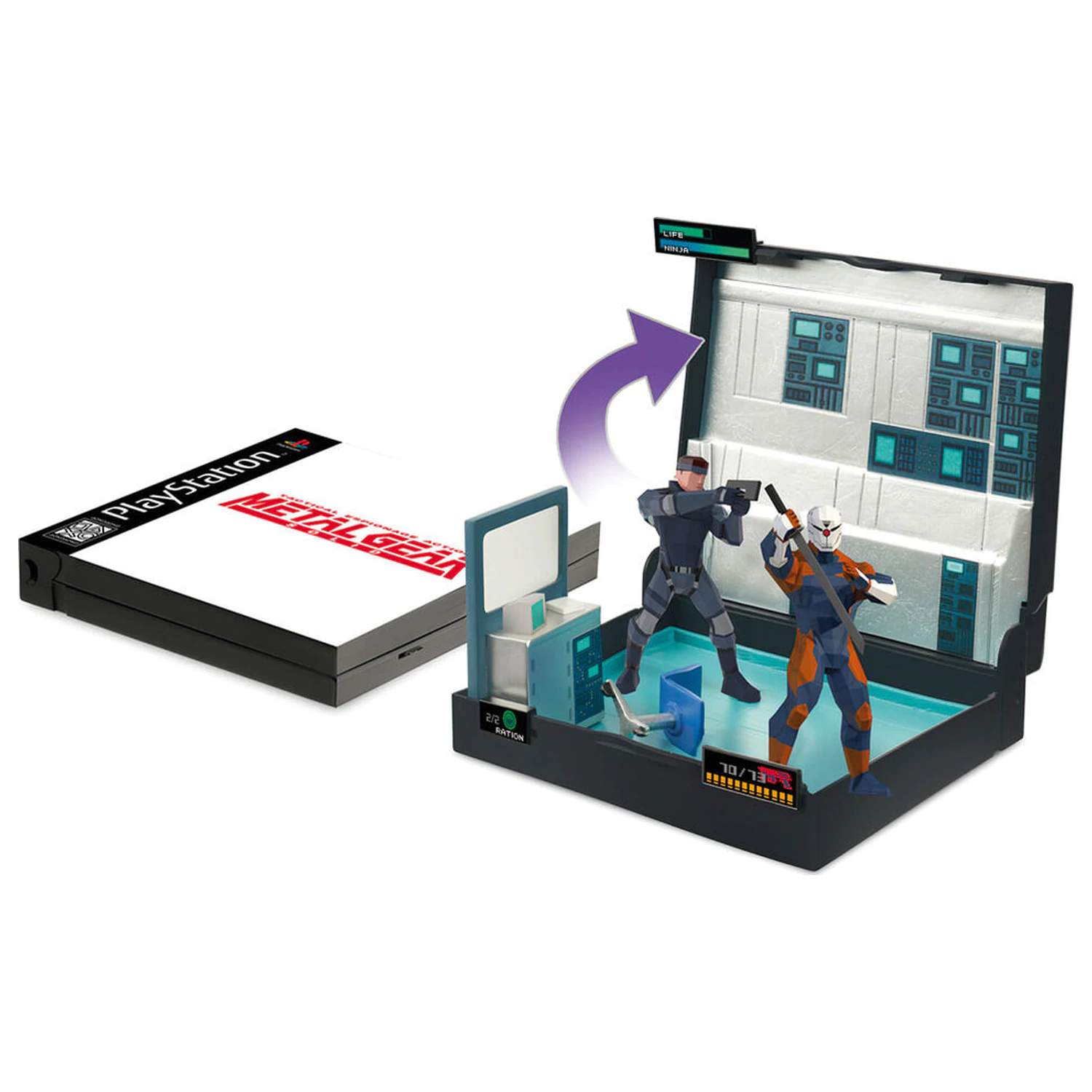 PlayStation Metal Gear Solid Solid Snake Vs Cyborg Ninja Diorama - Diorama termékfotó