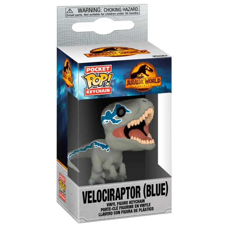 Funko Pocket POP Jurassic World 3 Velociraptor Blue kulcstartó termékfotó