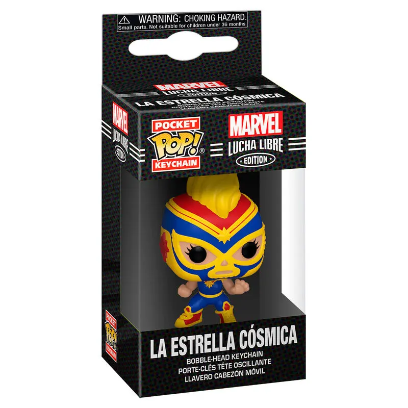 Funko Pocket POP kulcstartó Marvel Luchadores Captain Marvel La Estrella Cosmica termékfotó