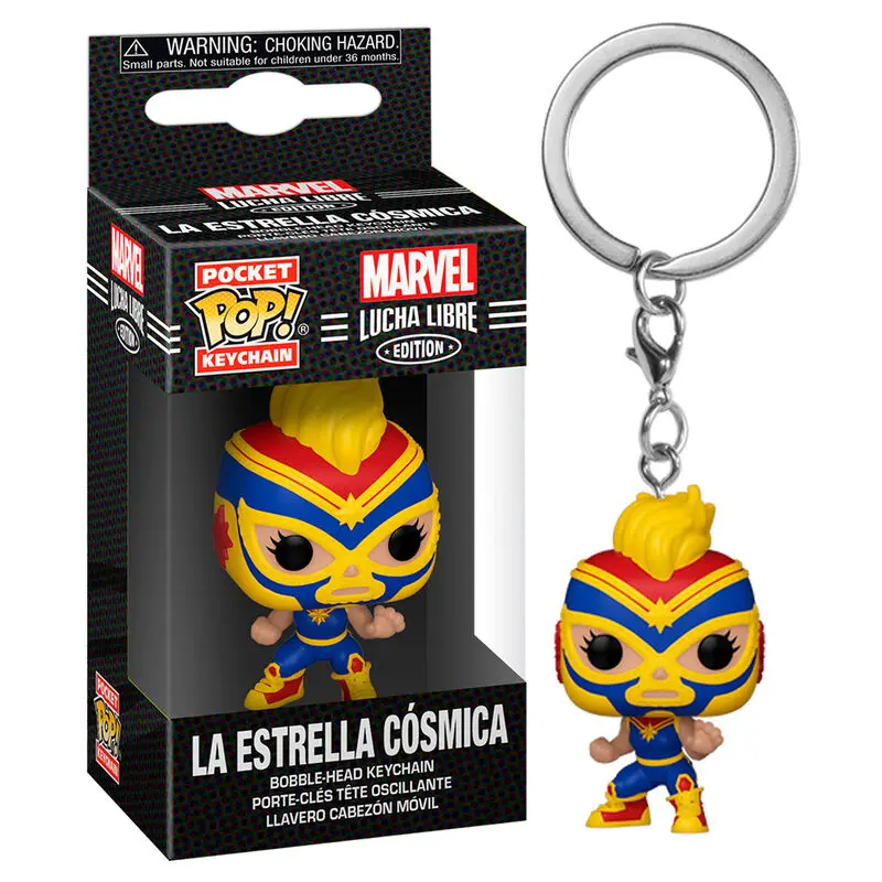 Funko Pocket POP kulcstartó Marvel Luchadores Captain Marvel La Estrella Cosmica termékfotó