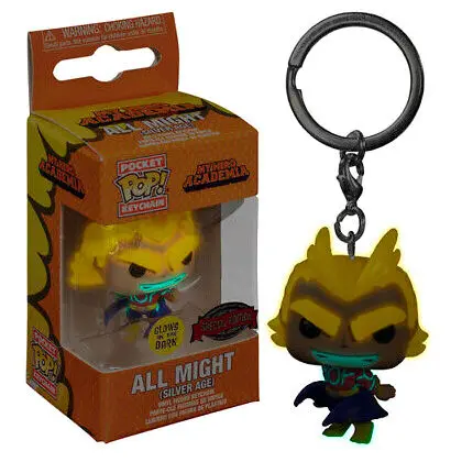 Funko Pocket POP kulcstartó My Hero Academia All Might Silver Age Glow in the Dark Exclusive termékfotó
