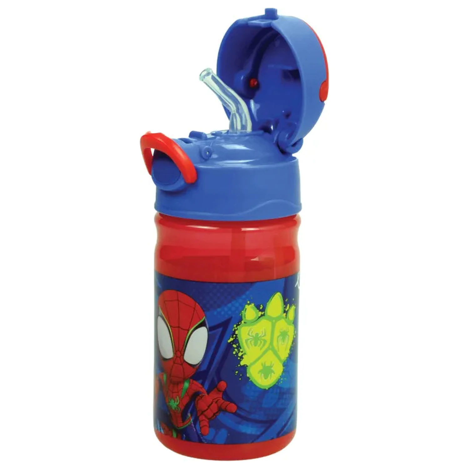 Pókember Spidey Dino Webs műanyag szívószálas kulacs akasztóval 350 ml termékfotó