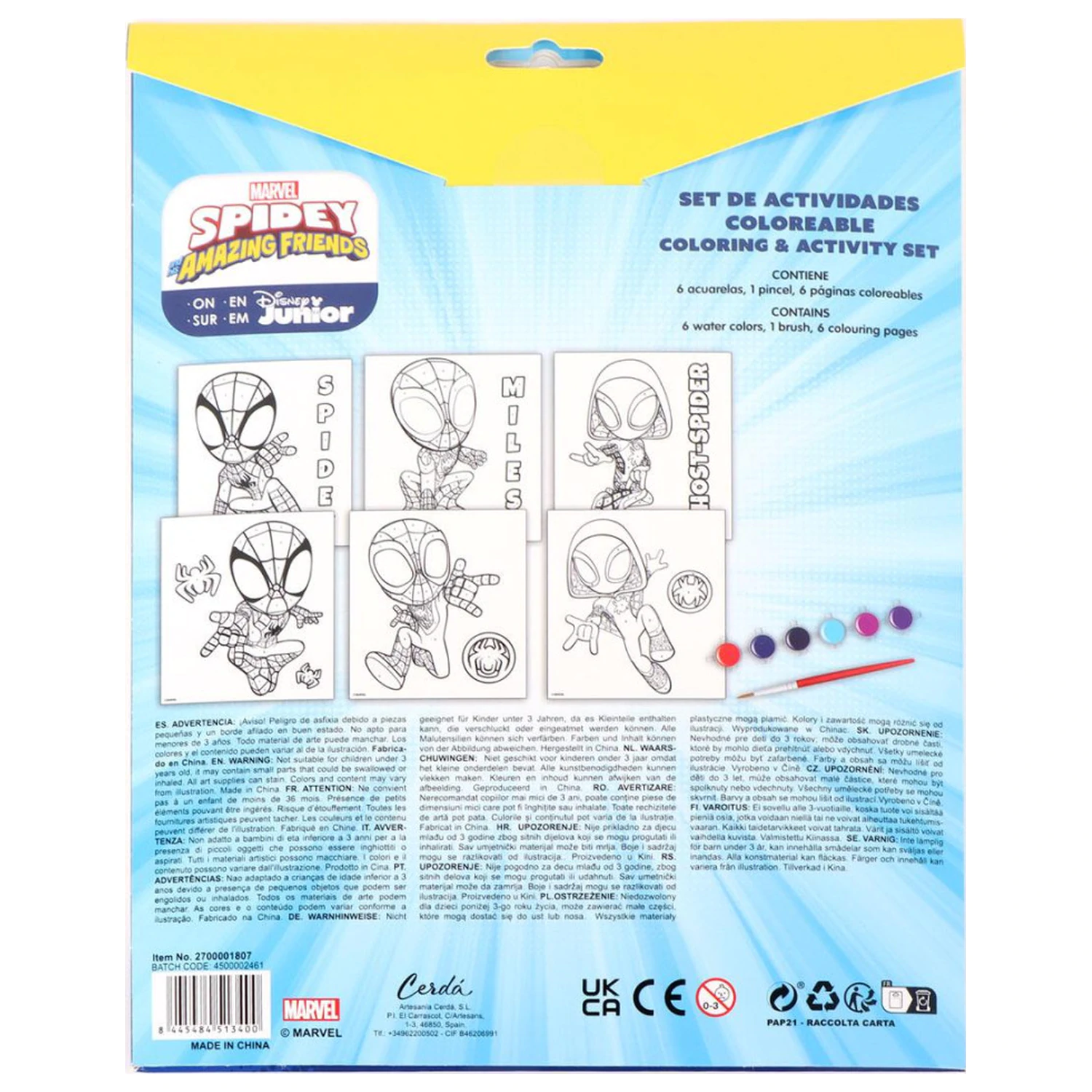 Pókember Spidey Friends számos kifestő szett termékfotó