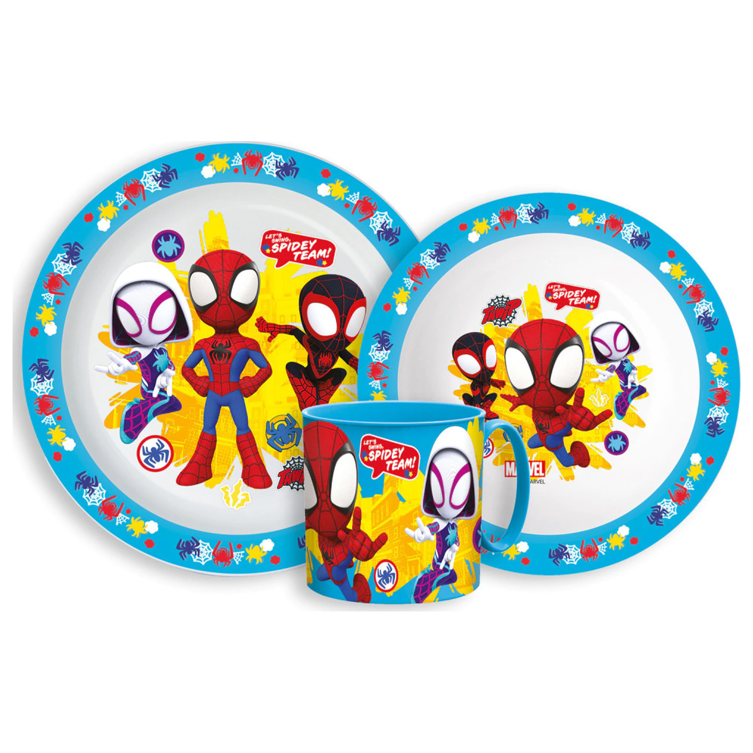 Pókember Spidey Team étkészlet, micro műanyag szett bögrével termékfotó