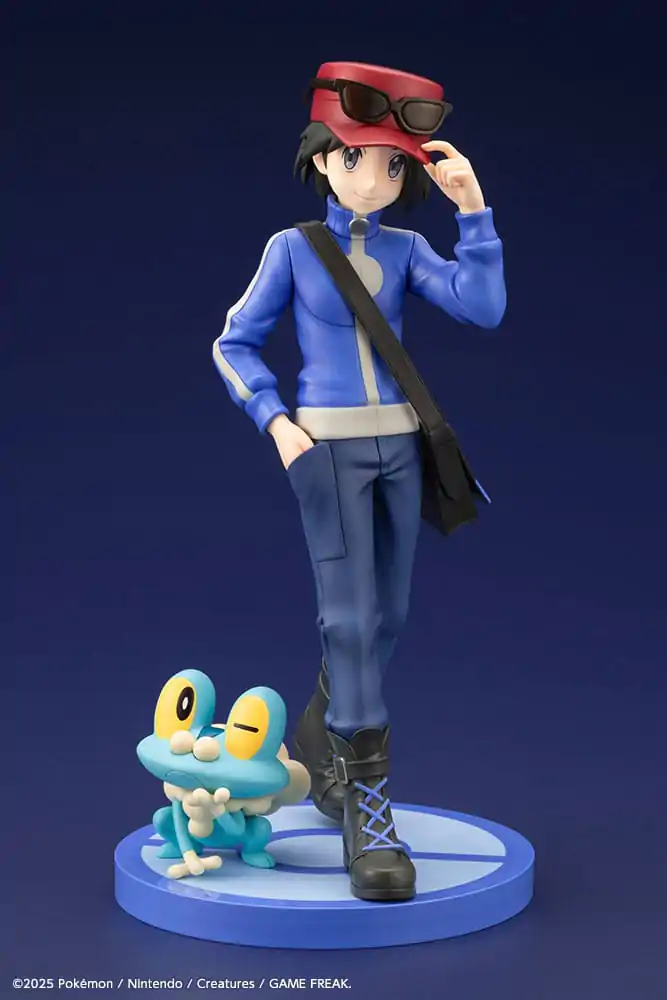 Pokémon ARTFXJ 1/8 Calem &amp; Froakie szobor figura 20 cm termékfotó