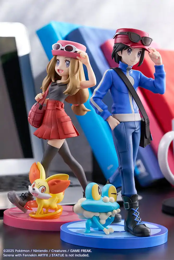 Pokémon ARTFXJ 1/8 Calem &amp; Froakie szobor figura 20 cm termékfotó