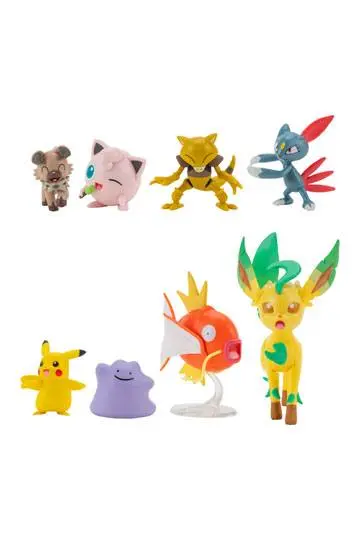 Pokémon Battle Female Pikachu, Jigglypuff, Rockruff, Sneasel, Abra, Ditto, Leafeon, Magikarp 8 db-os figura csomag termékfotó
